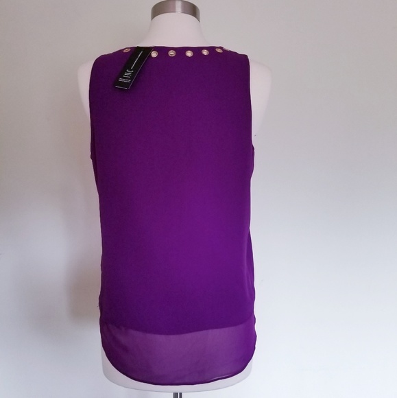 INC Womens Chiffon Grommet Tank Top Size 2 Gift - Picture 3 of 8